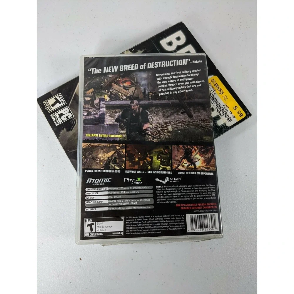 Lot of 2‎ war Games Act of war Direct Action And Breach  PC games